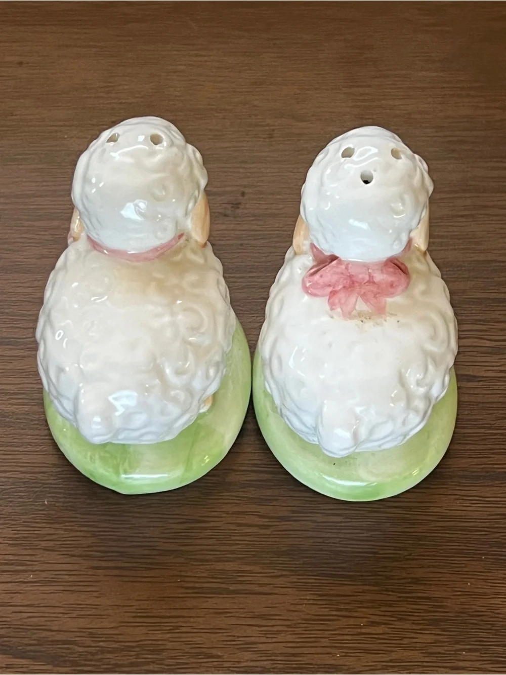 Vintage Ceramic Sheep Salt and Pepper Shakers